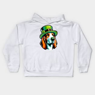 Basset Fauve de Bretagne Celebrates Saint Patrick's Day Kids Hoodie